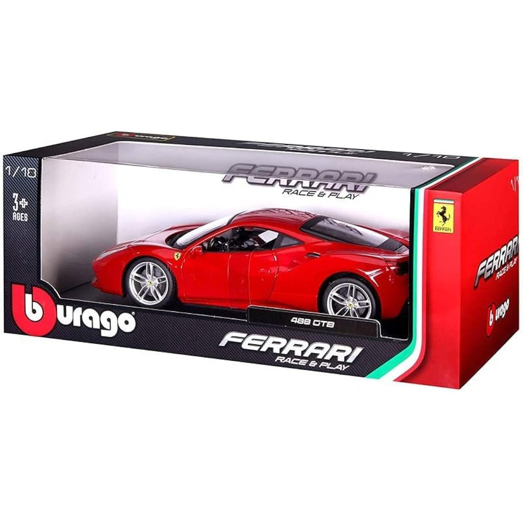 Bburago Ferrari 488 GTB 2016 Diecast Model Car – 1:18 Scale Red