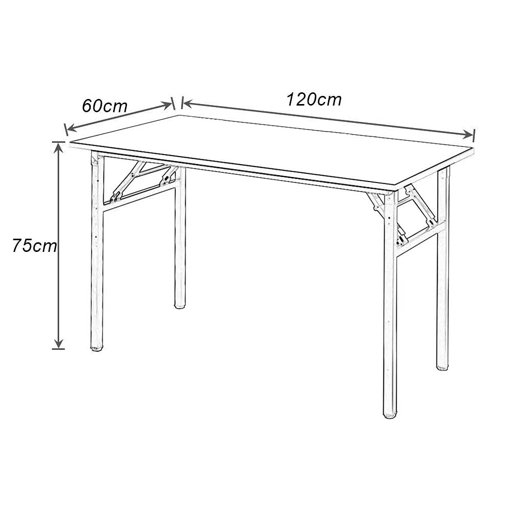 sogesfurniture Folding Table Office Study Writing Desk Computer PC Laptop Table Workstation Dining Gaming Table, No Install Needed, 100x60x75cm - image 5