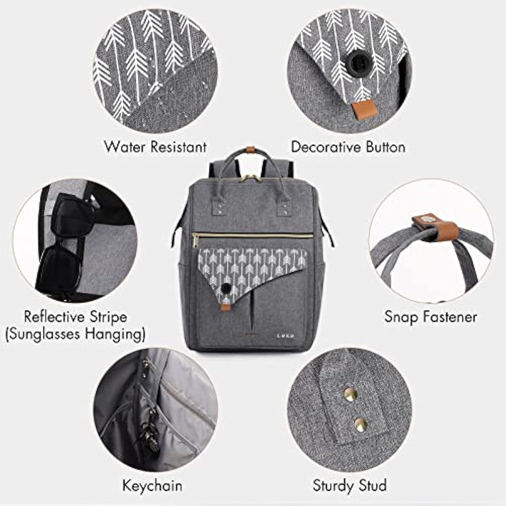 Lekesky 17.3" Laptop Backpack – Waterproof Travel Rucksack, Grey