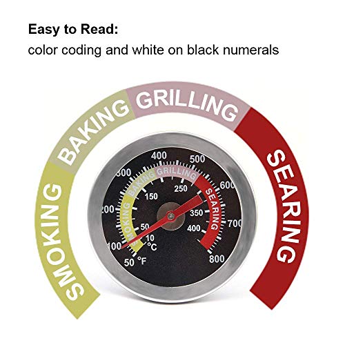 LOKHING Stainless Steel Smoker Grill BBQ Temperature Gauge – 6cm