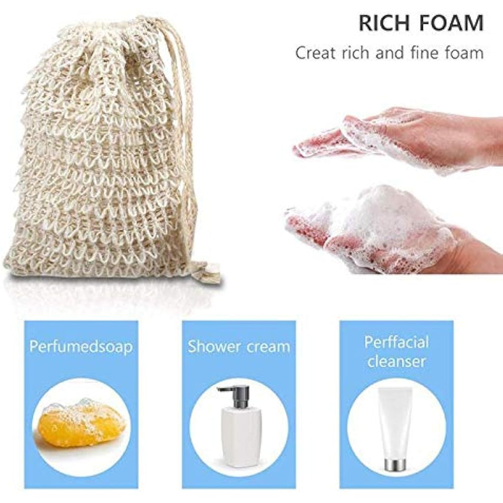 KIPETTO Natural Sisal Soap Saver Bag – 15Pcs Exfoliating Soap Pouch