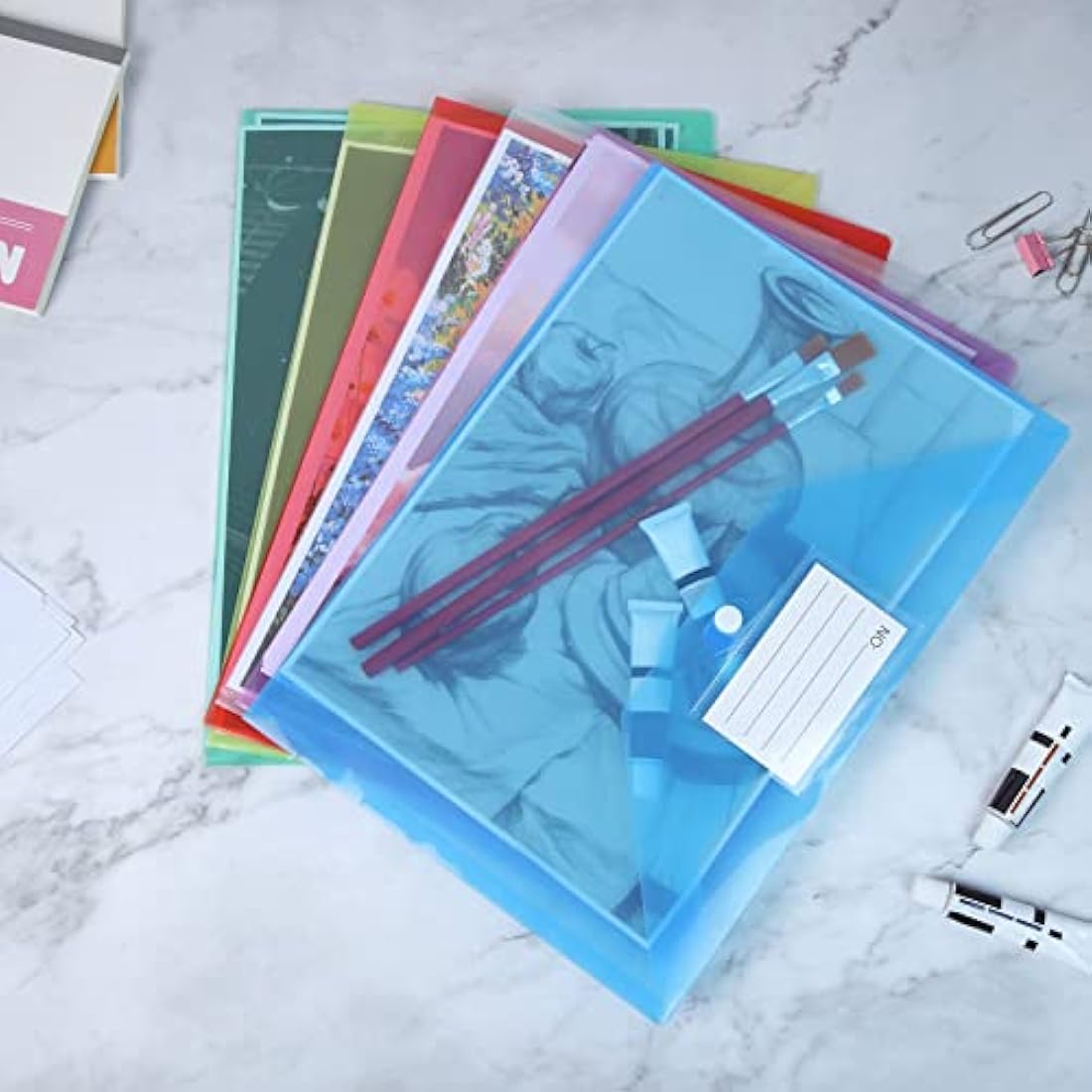 Jolof Store A4 Plastic Wallets – 36 Pack Document Folders with Popper