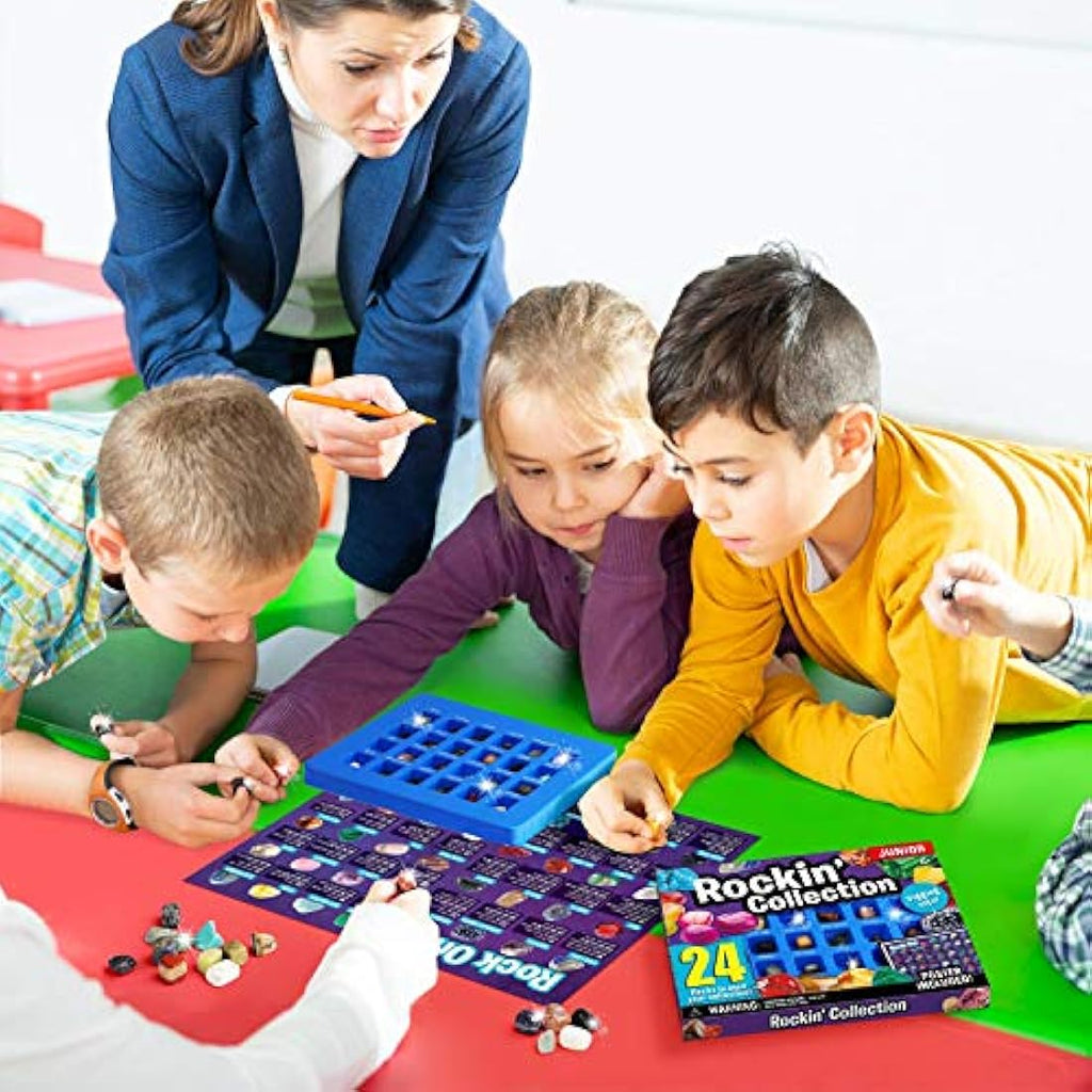 Dr. Daz 24-Piece Gemstone Collection & Rock Mineral Kit for Kids