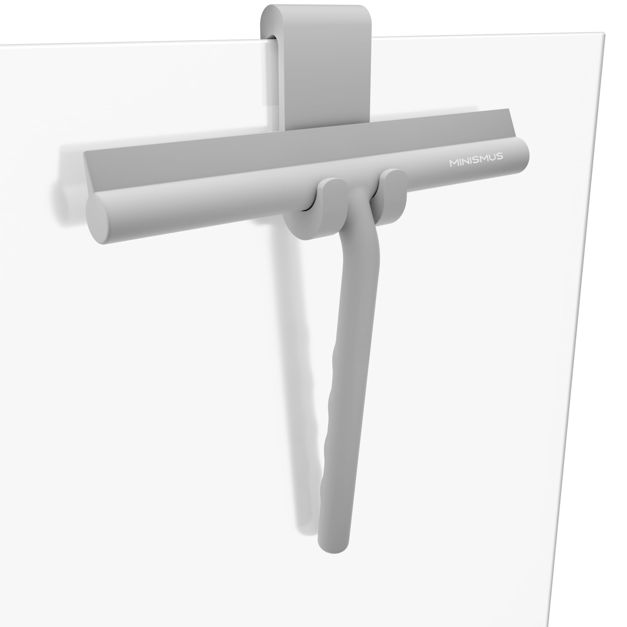Minismus Silicone Shower Squeegee with Hook - Grey Glass Wiper - 21 cm
