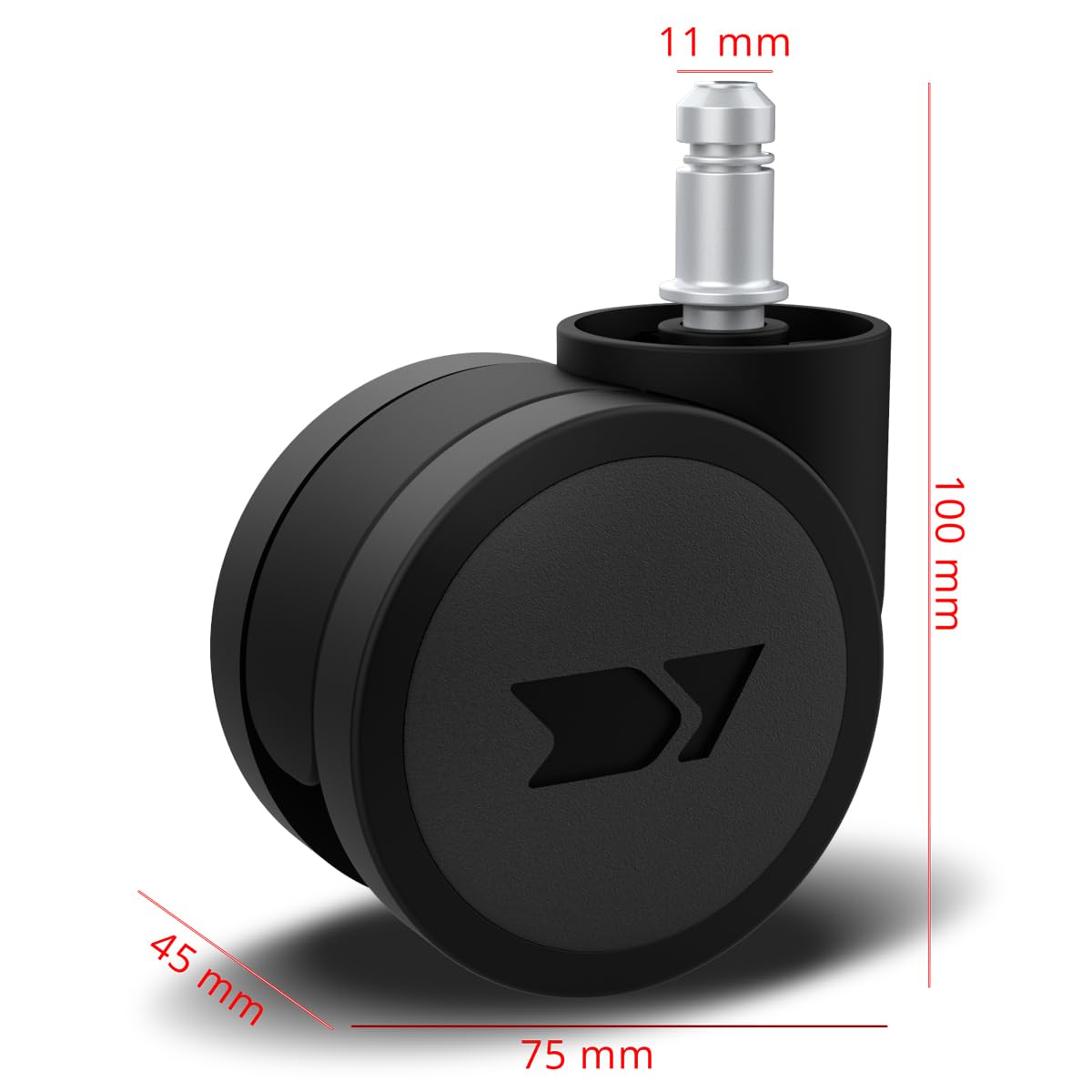 DRIFT WHEELS TYPE A 5 Pack Nylon Material 60mm Diameter Silent Swivel Swivel Universal Replacement Black - image 4