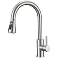 Peppermint Kitchen Sink Mixer Tap | Brushed Nickel Pull Out Sprayer