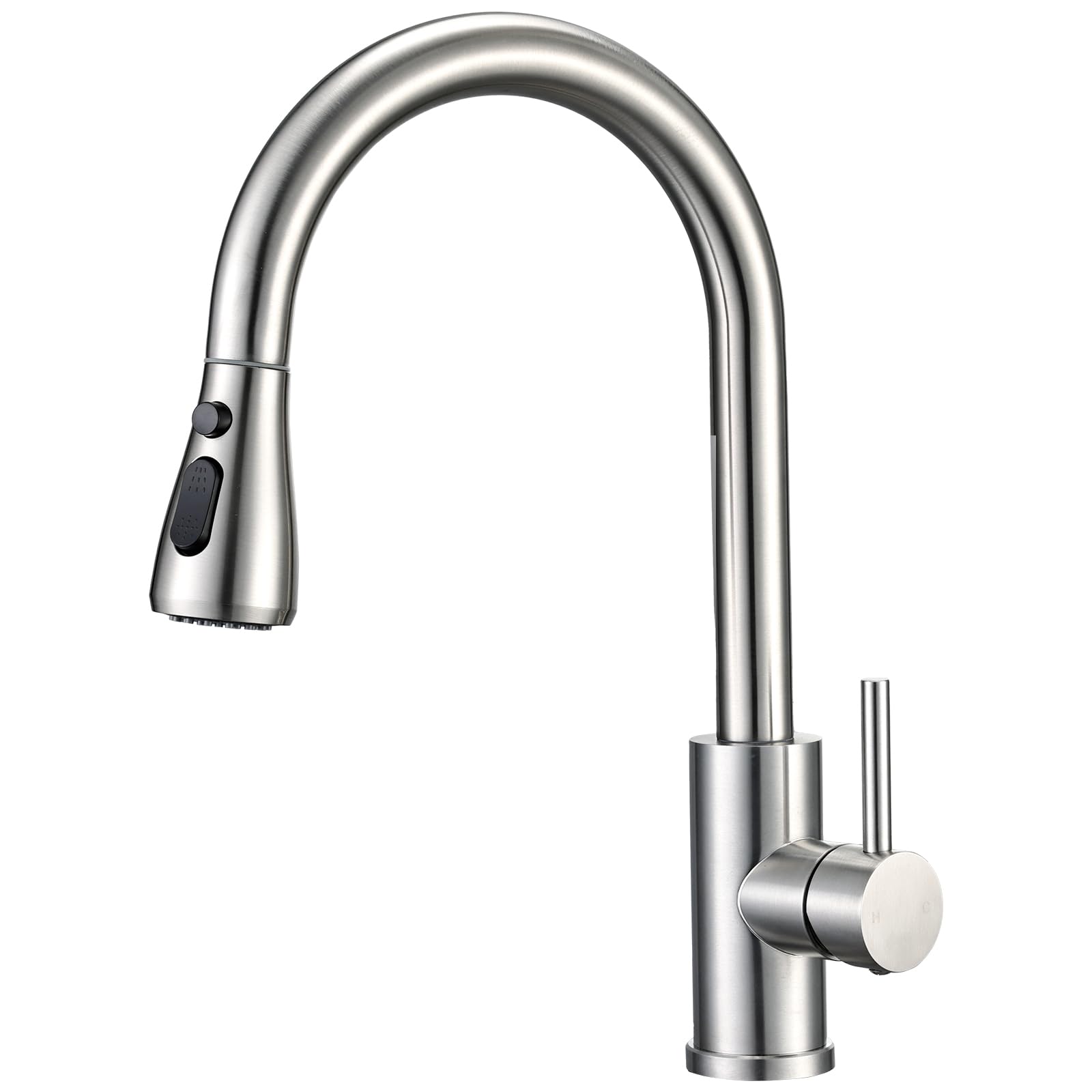 Peppermint Kitchen Sink Mixer Tap | Brushed Nickel Pull Out Sprayer
