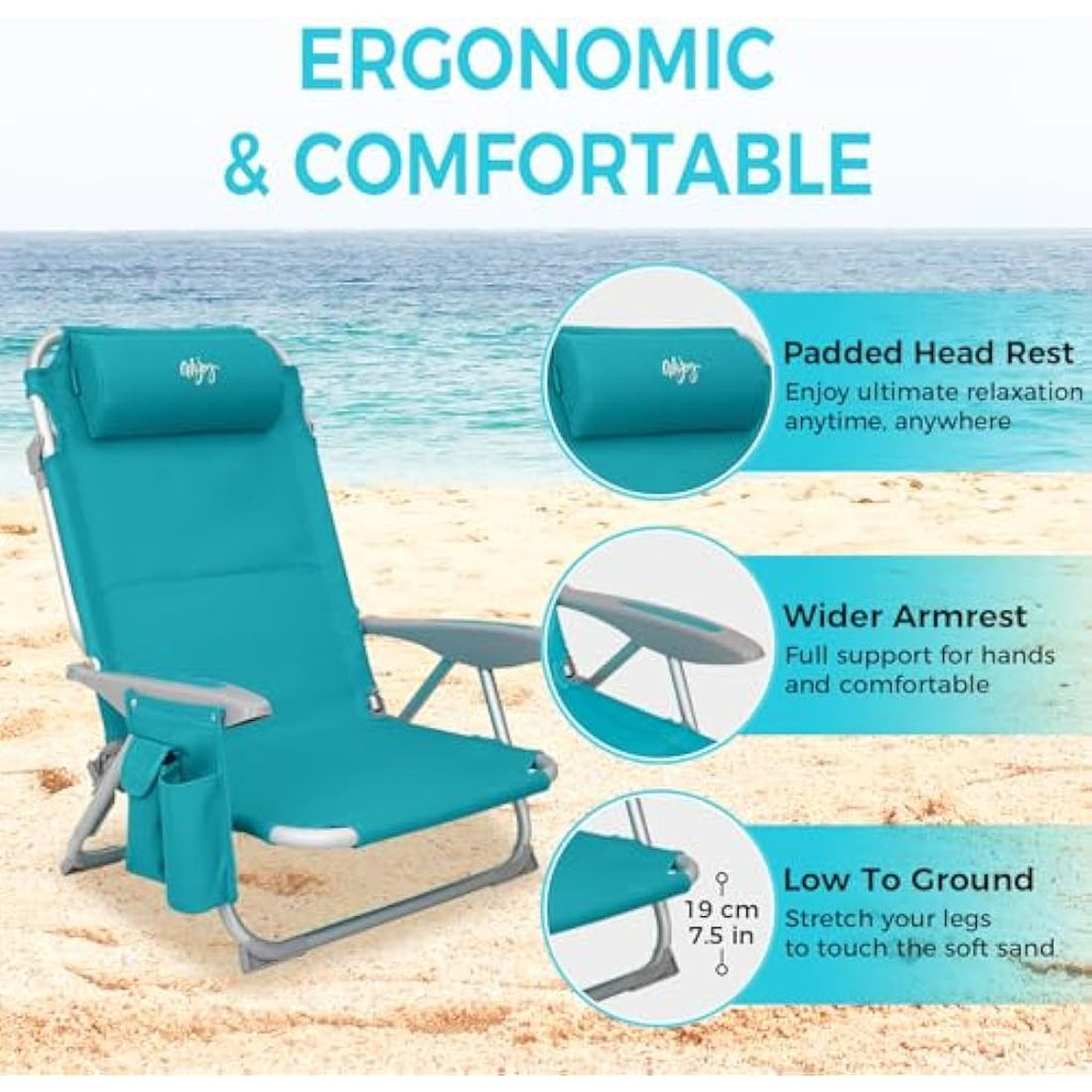 #WEJOY 4-Position Adjustable Beach Chair | Lightweight Aluminum Folding Seat