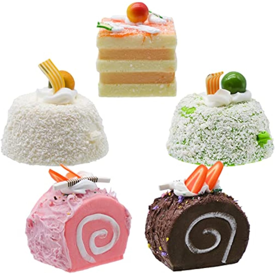 Jolof Store Artificial Cupcake Models – 5Pcs Realistic PU Fake Cake Props