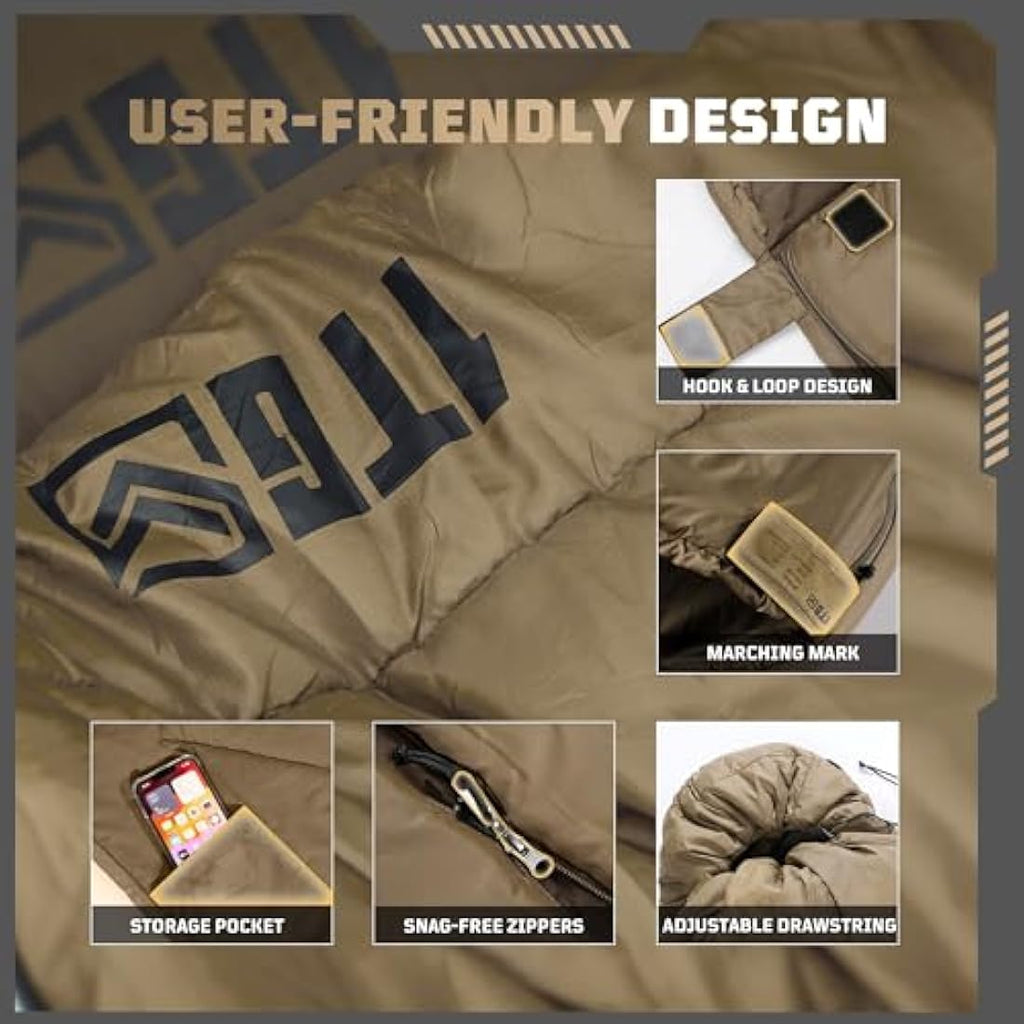 Cold Weather Sleeping Bag | 36°F Thermal Coyote Brown