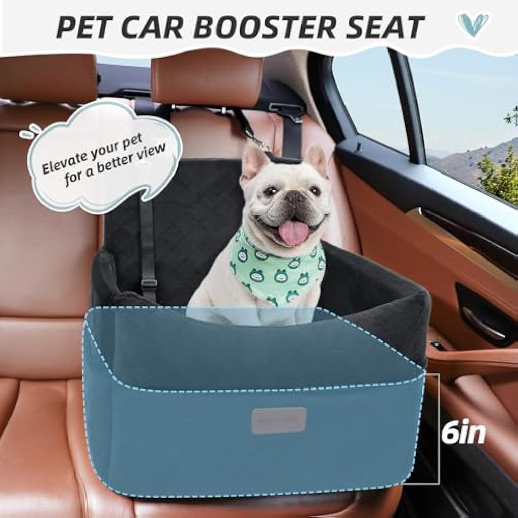 HEGGCOOE Memory Foam Dog Car Seat | Washable Booster Seat for Medium Dogs