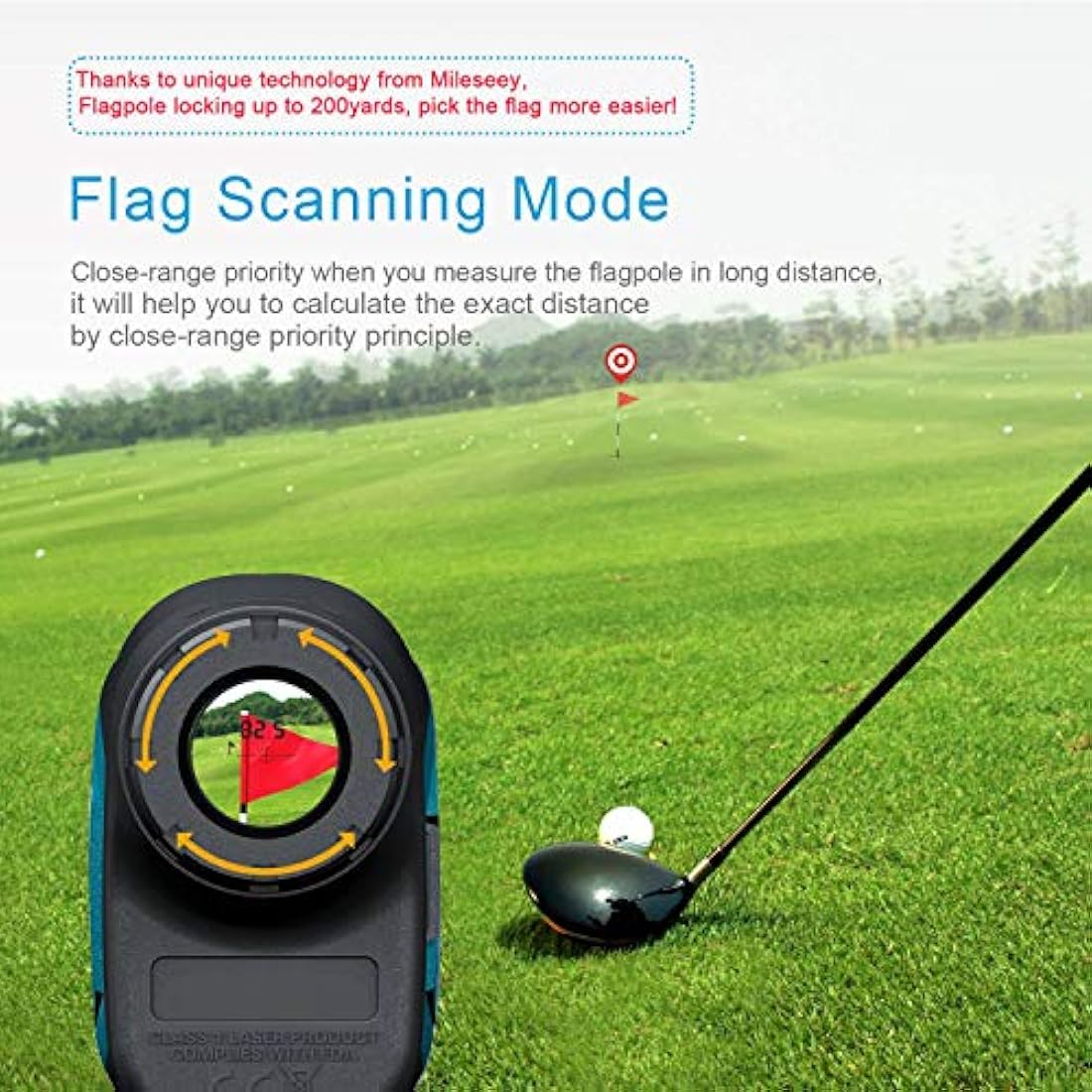 Mileseey 660Yards Golf Range Finder | Slope Compensation & 6X Magnification