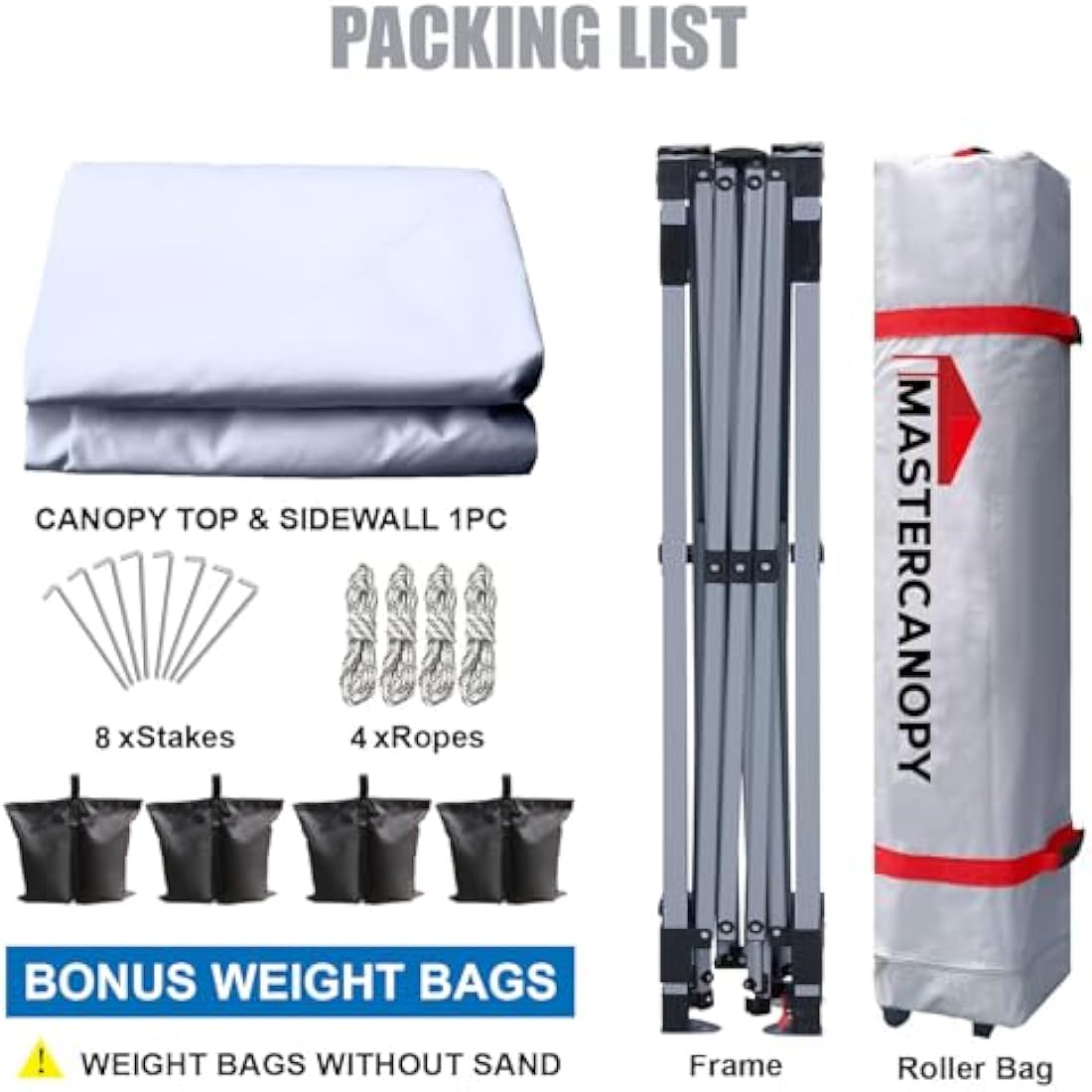 MASTERCANOPY Pop-up Gazebo Tent | 2x2M Waterproof Canopy with Sidewall