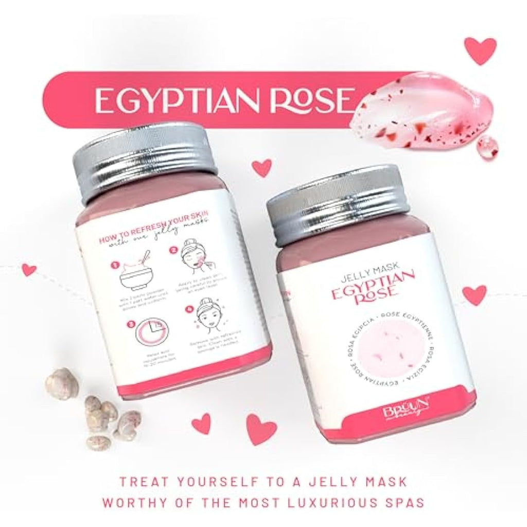 BRÜUN Egyptian Rose Jelly Mask – Peel-Off Rubber Face Mask Powder, 23oz