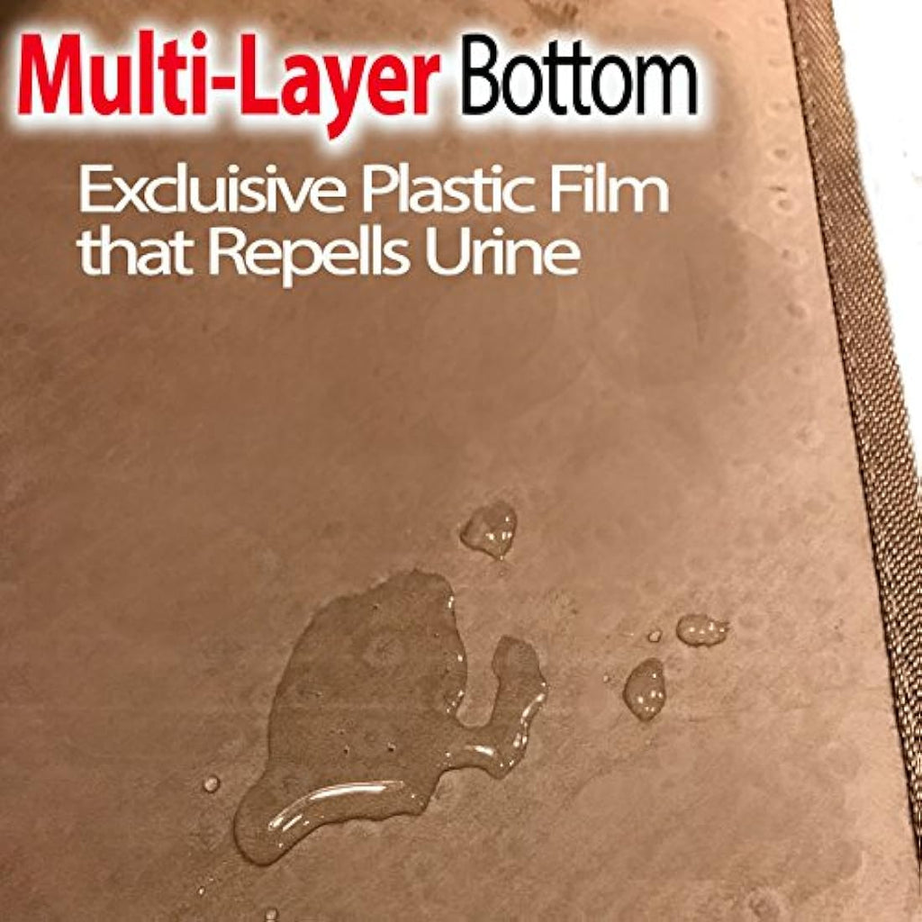 iPrimio Cat Litter Mat – 32" x 30" Large Waterproof Litter Trapper, Brown