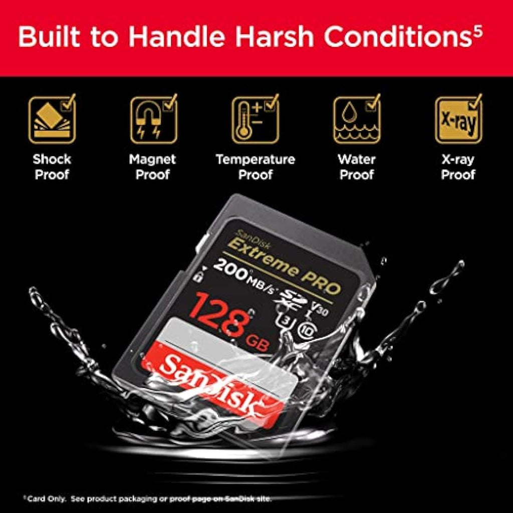 SanDisk 128GB Extreme PRO SDXC Memory Card | 4K UHD V30 200MB/s