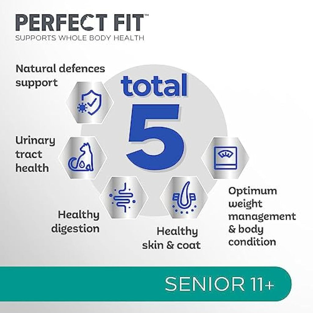 Perfect Fit Senior 11+ Dry Cat Food - Rich in Chicken - 3 x 2.8kg