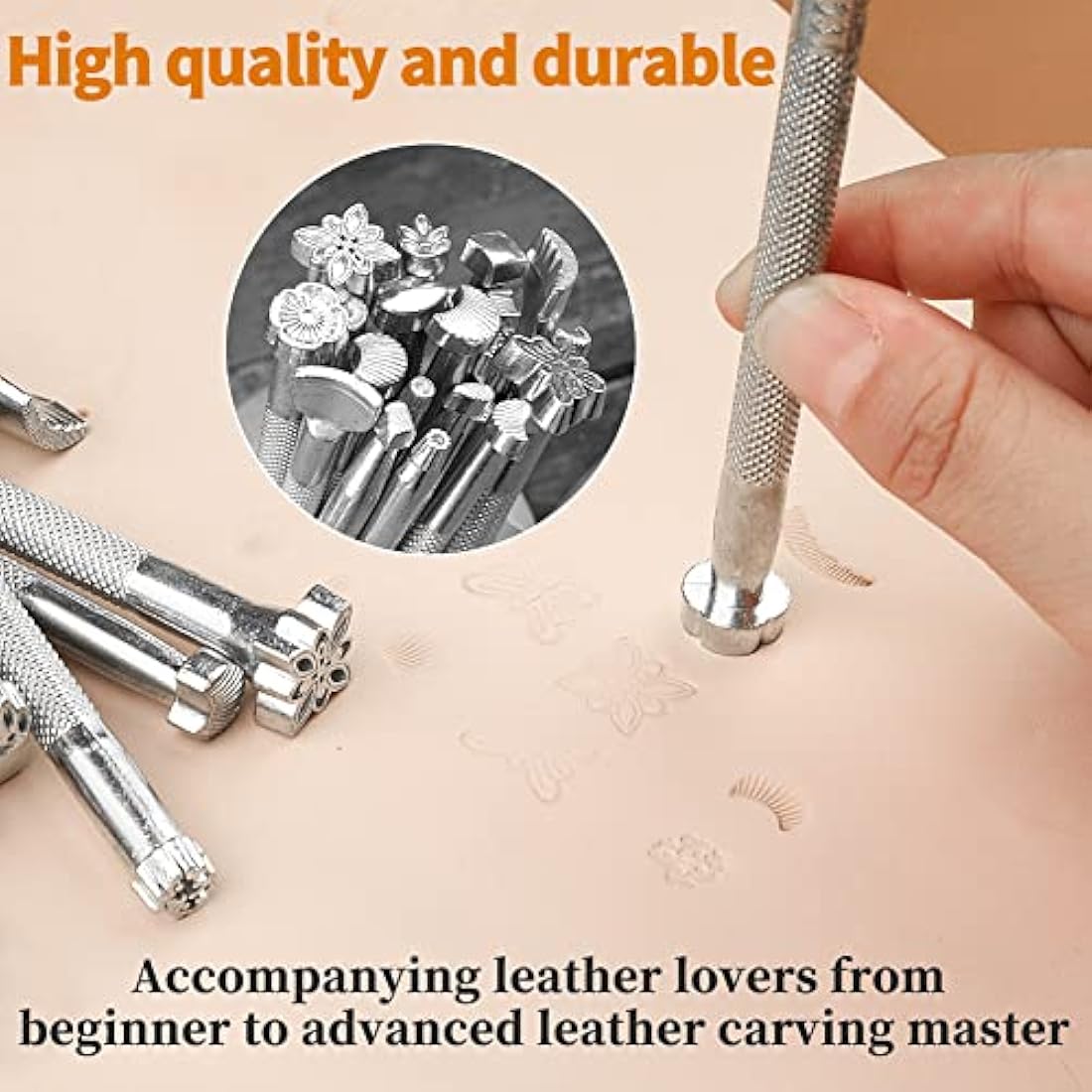 72PCS Leather Working Kit with Stamping Tools and Storage Bag