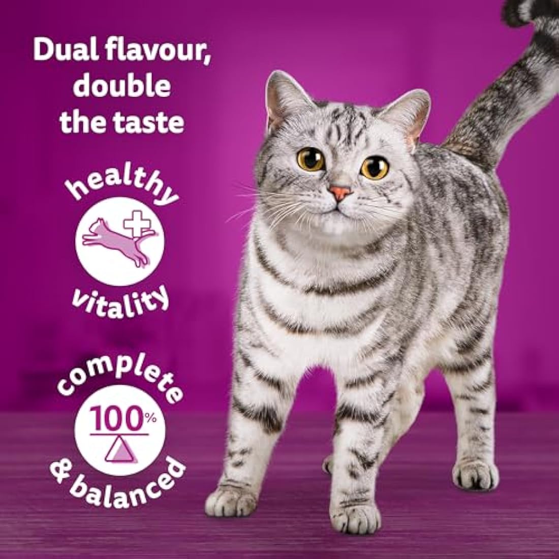 Whiskas 1+ Adult Wet Cat Food - Tasty Duo Surf & Turf Jelly (84 x 85g)