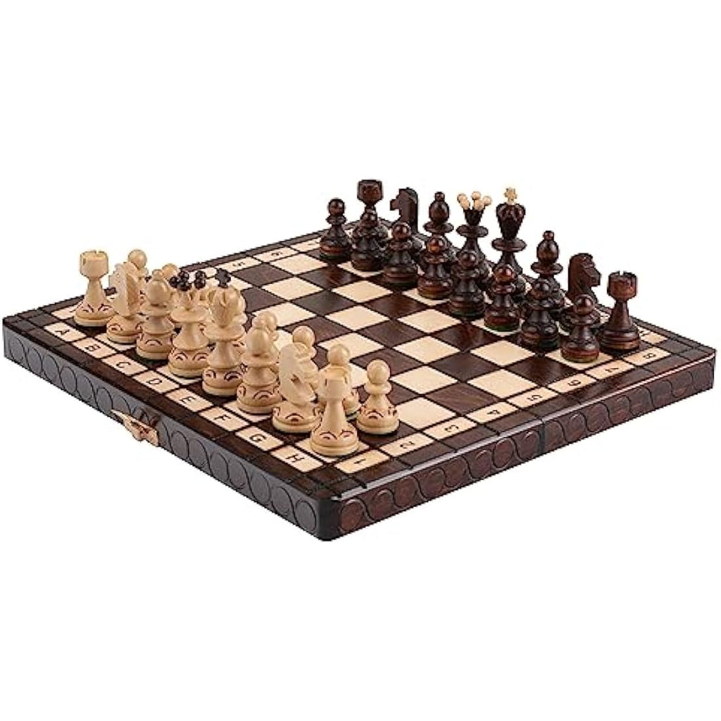 Master of Chess 14" Wooden Chess Set – Handcrafted Foldable Travel Board