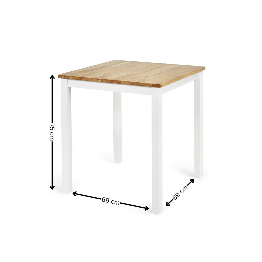 Julian Bowen Linwood White&Oak Square Dining Table - H75 x W69 x D69cm - image 3