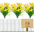Leixi Artificial Calla Lily Flowers - 12Pcs UV Resistant Faux Plants (Yellow)