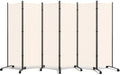 6 Panel Room Divider 183CM Folding Privacy Screens with Lockable Wheels - image 1