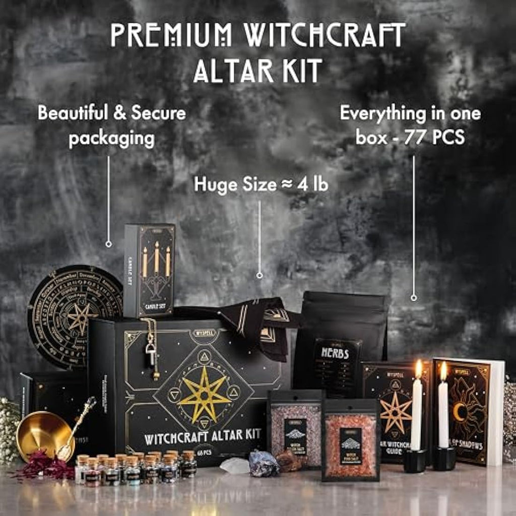 Jolof Store 65-Piece Witchcraft Kit – Wiccan Altar Starter Spell Set