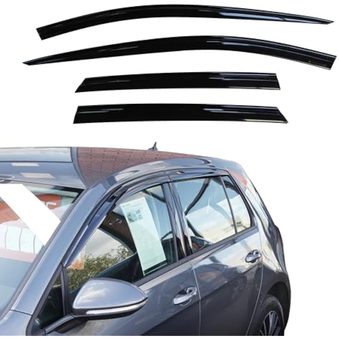 Auto Clover Wind Deflectors for VW Golf MK7 MK8 Hatchback - 4 Piece Set