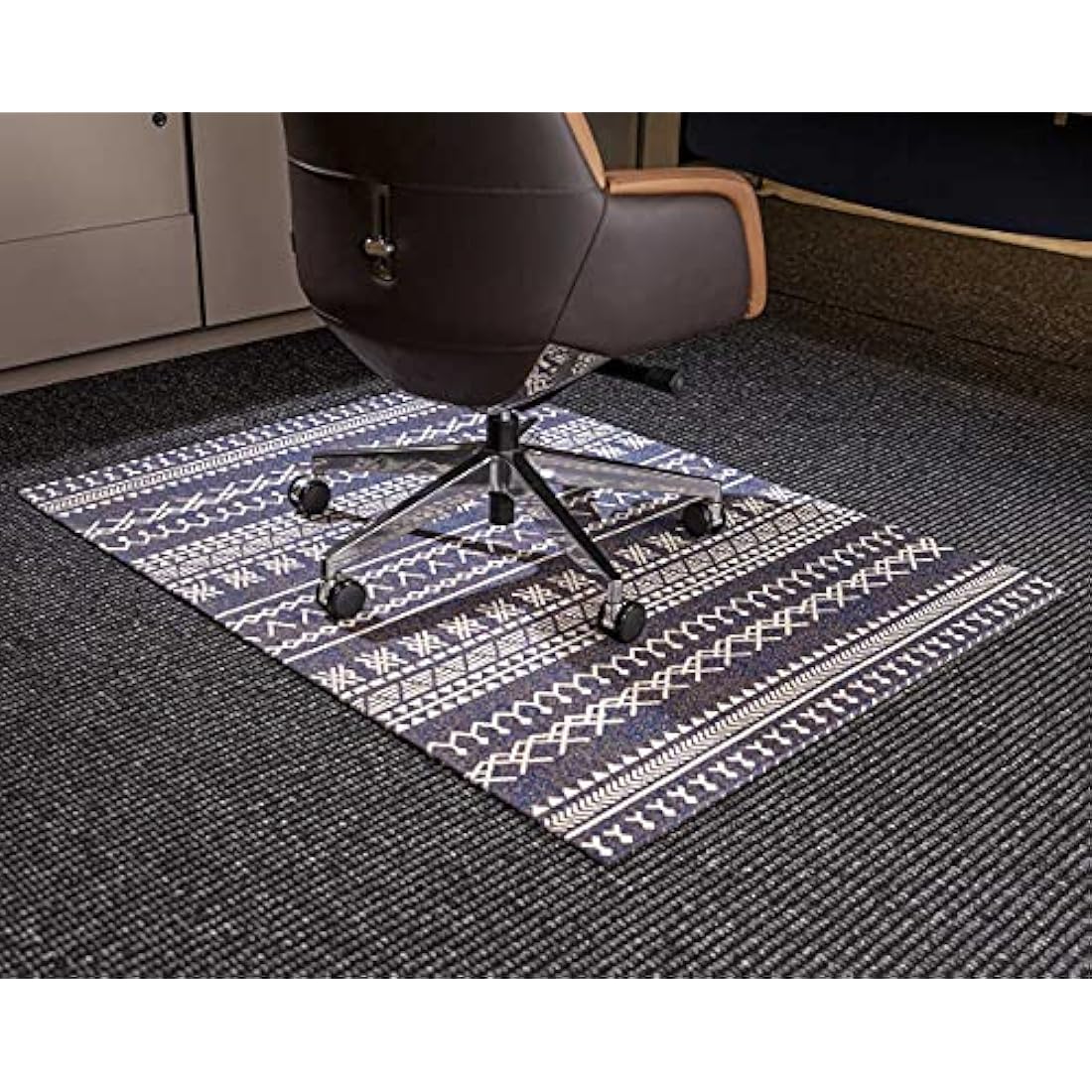 DIKILONG Handmade Office Chair Mat | 136x100cm Morocco Floor Protector