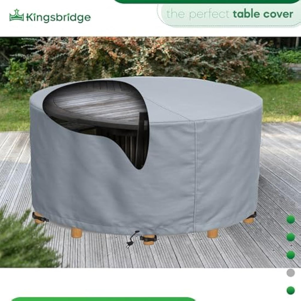 Kingsbridge Round Garden Table Cover | 150cm Waterproof 600D Heavy Duty