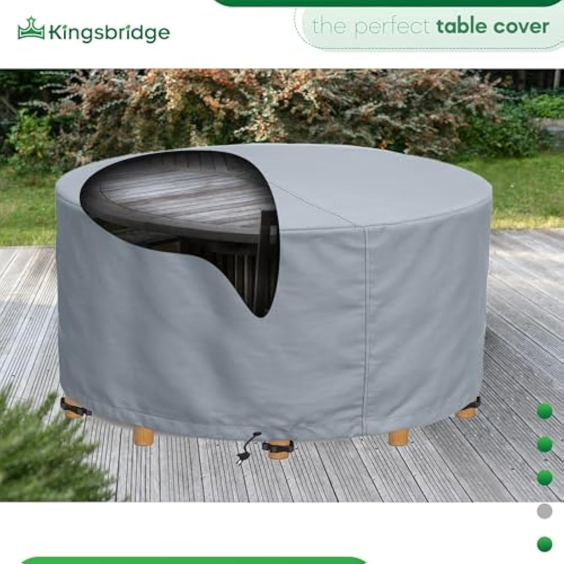 Kingsbridge Round Garden Table Cover | 150cm Waterproof 600D Heavy Duty