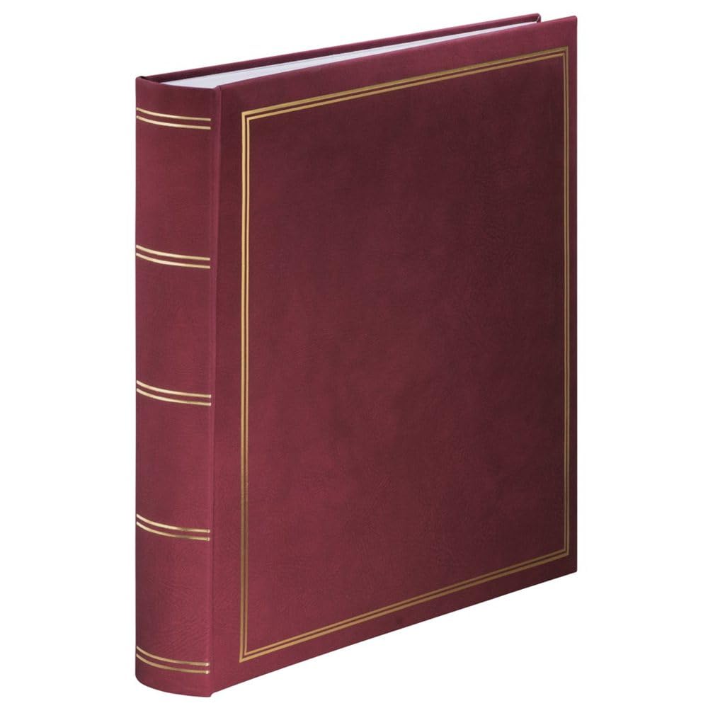 Hama London Super Jumbo Photo Album | 80 White Pages Scrapbook – Burgundy