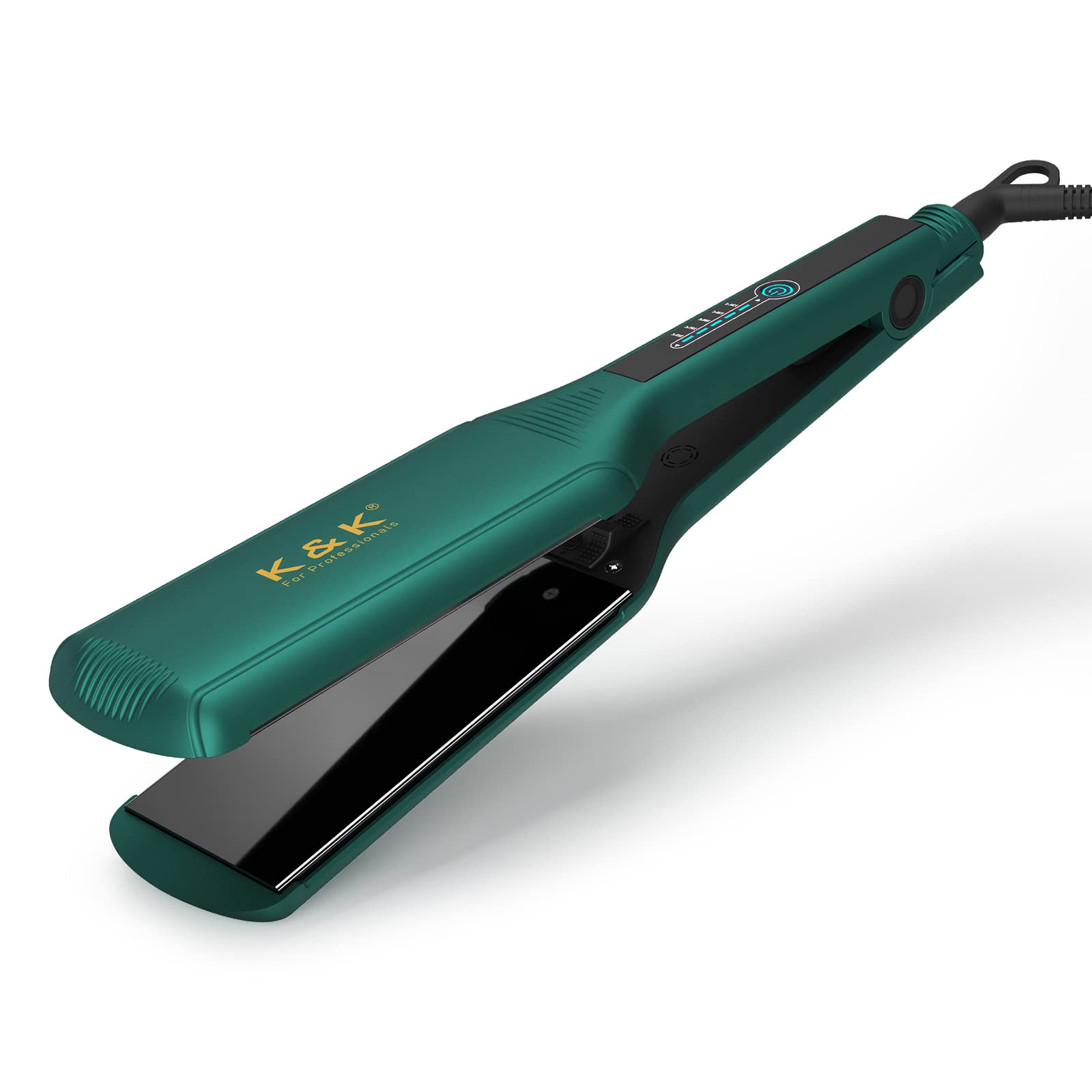 K&K Wide Plate Hair Straightener | Ceramic-Titanium Flat Iron - Green