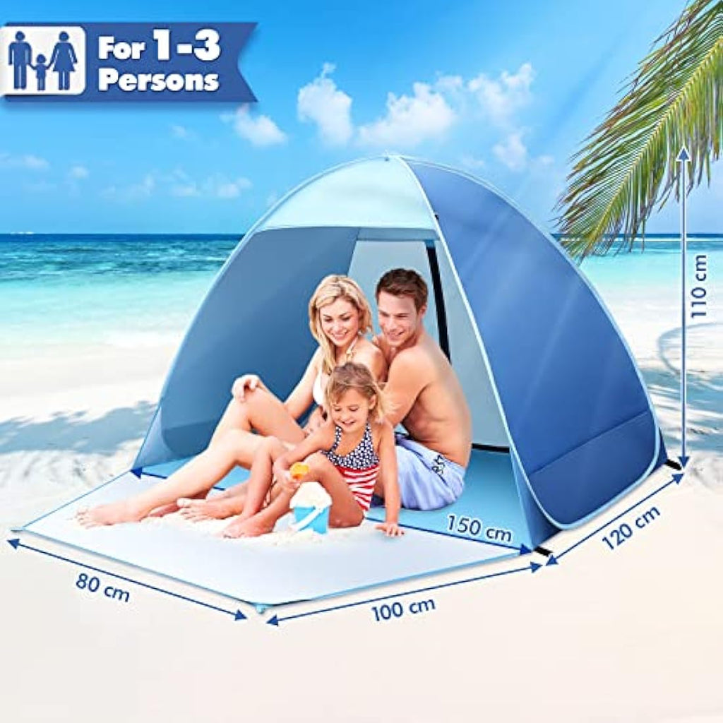 Jolof Store Pop Up Beach Tent – UV 50+ Portable Sun Shelter with Floor