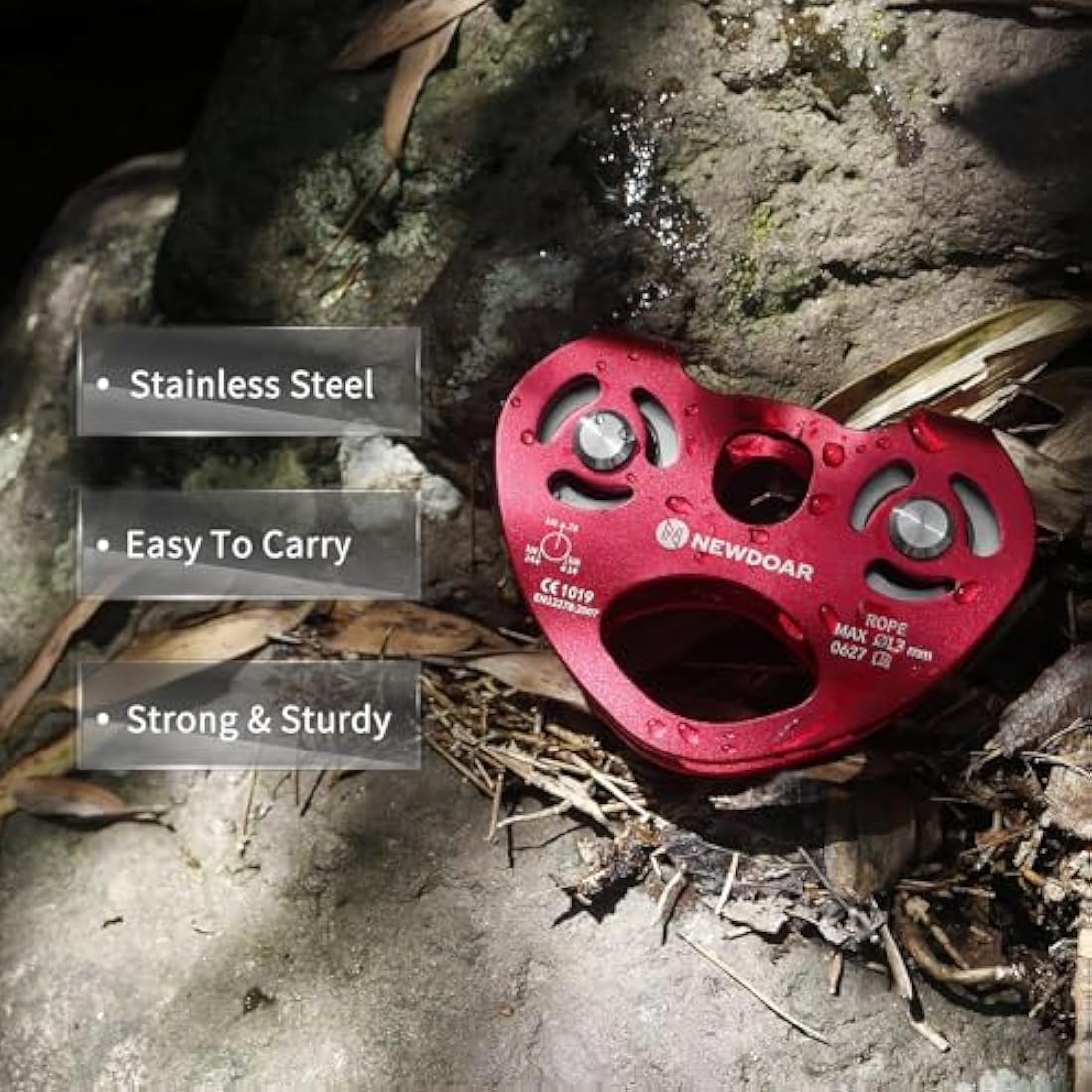 NewDoar 28KN Tandem Double Speed Pulley | Stainless Steel Zipline Trolley