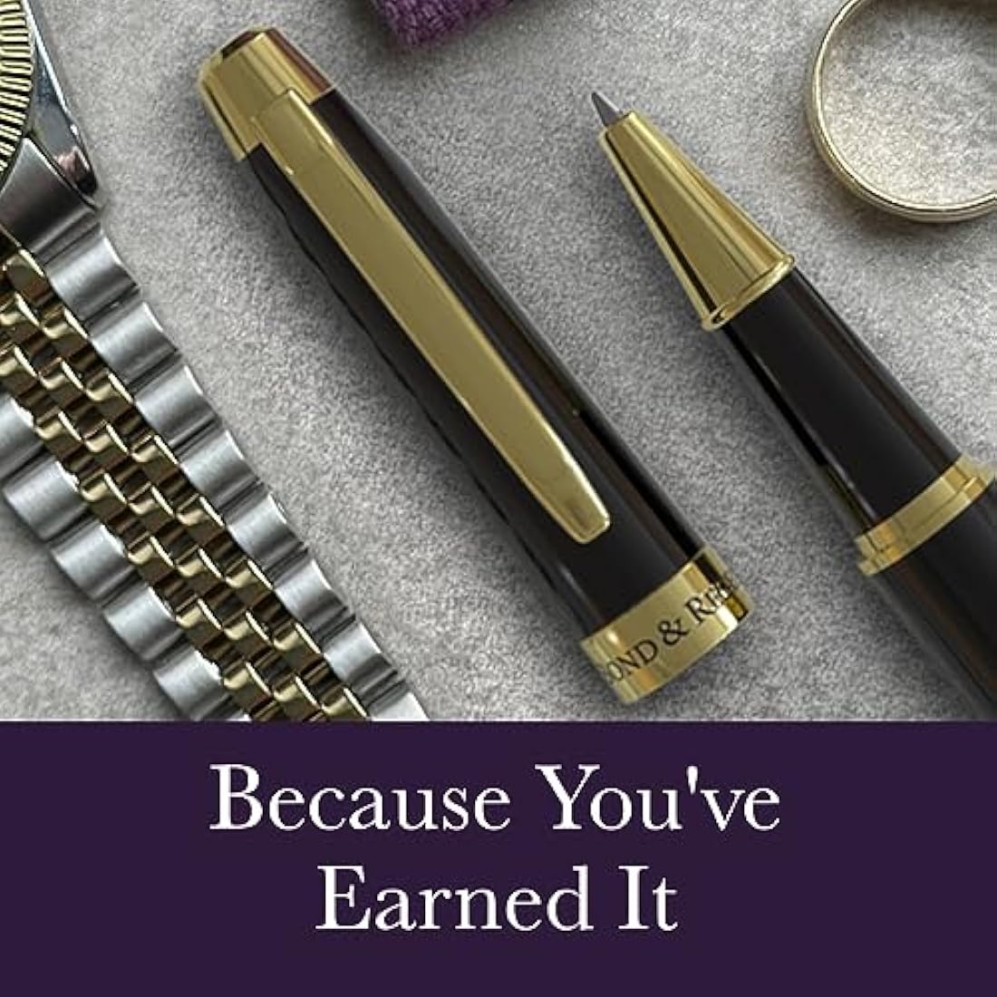 Bond & Regent Rollerball Pen – Gloss Black & 24K Gold Luxury Gift