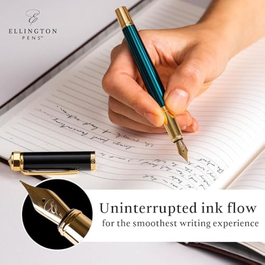Ellington Luxury Fountain Pen Set – Refillable Calligraphy Pen with Ink