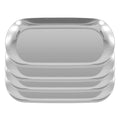 YUENPUN 4-Piece Oval Stainless Steel Vanity Trays | Silver 30x12cm