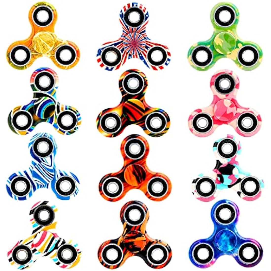 SCIONE Fidget Spinner 12 Pack – Colorful ADHD Stress Relief Toys