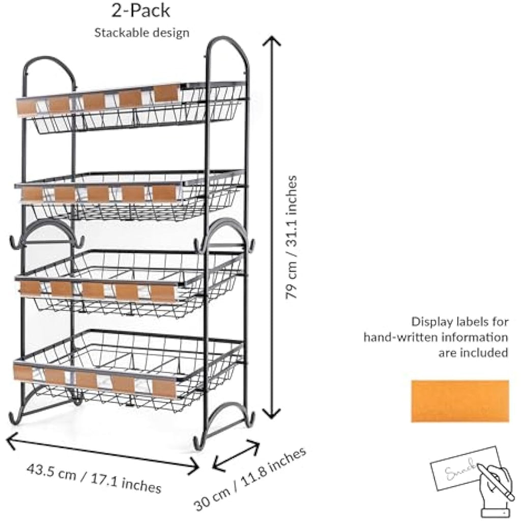 Jolof Store Stackable Candy Display Rack | 3-Tier Countertop Snack Organiser