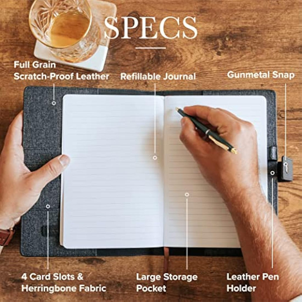 Bucksaw Refillable A5 Leather Journal Cover – Scratch-Proof Full Grain