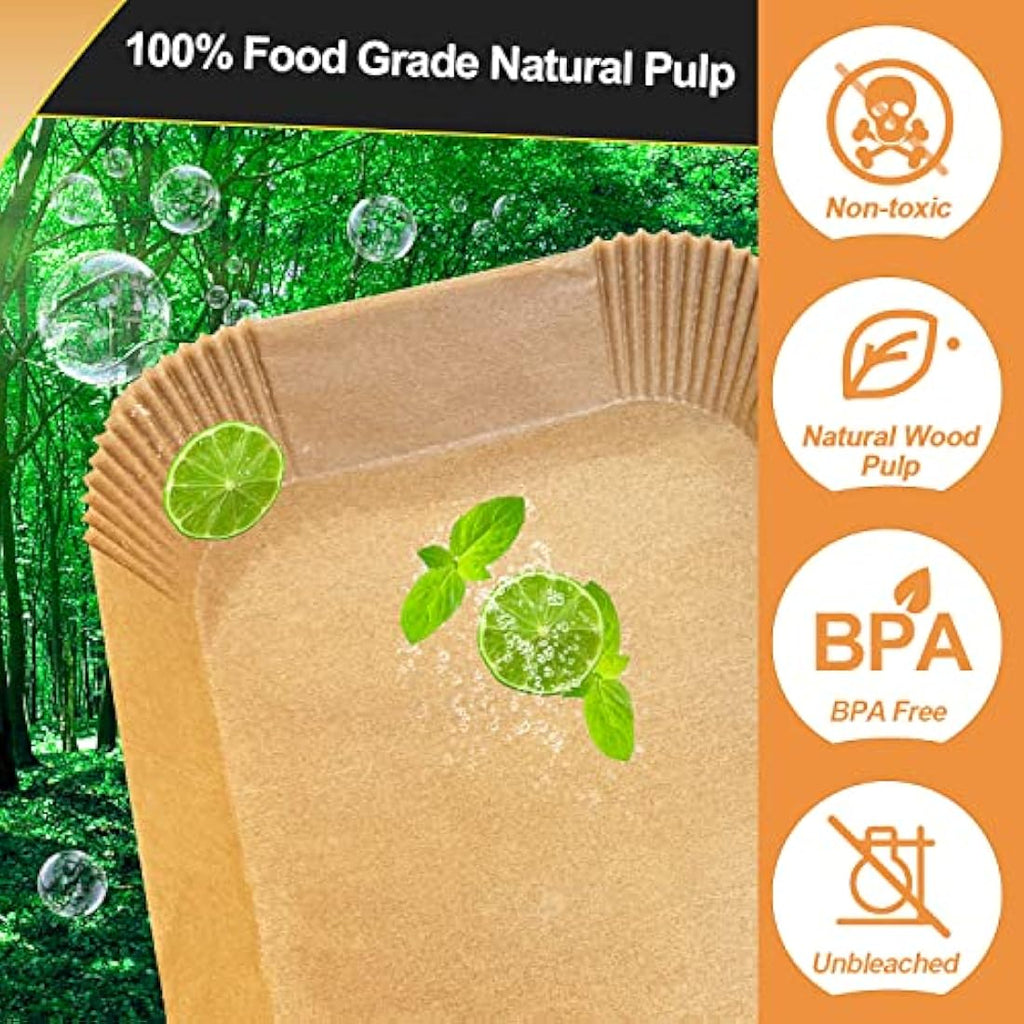 FEEZOM Air Fryer Disposable Paper Liners for Ninja Dual Basket | 100PC