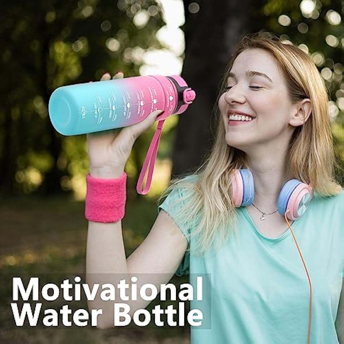 Niggeey Motivational Water Bottle | Leakproof BPA Free Tritan - 1L