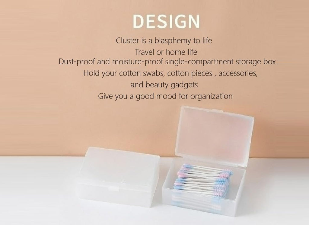 Sprigold home/travel transparent cotton pads/swabs large capacity storage box with PPmaterial, beautiful design, muti-purpose - image 4