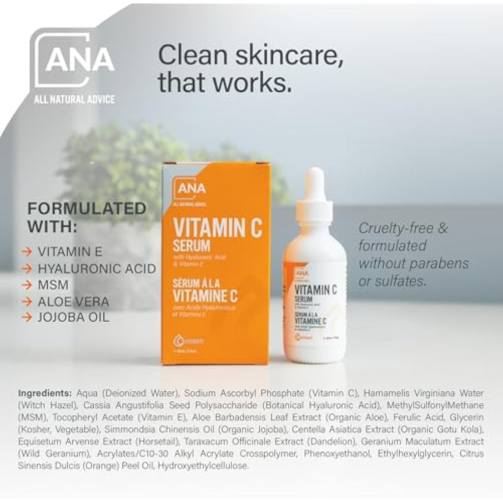 All Natural Advice Vitamin C Serum with Hyaluronic Acid & Vitamin E