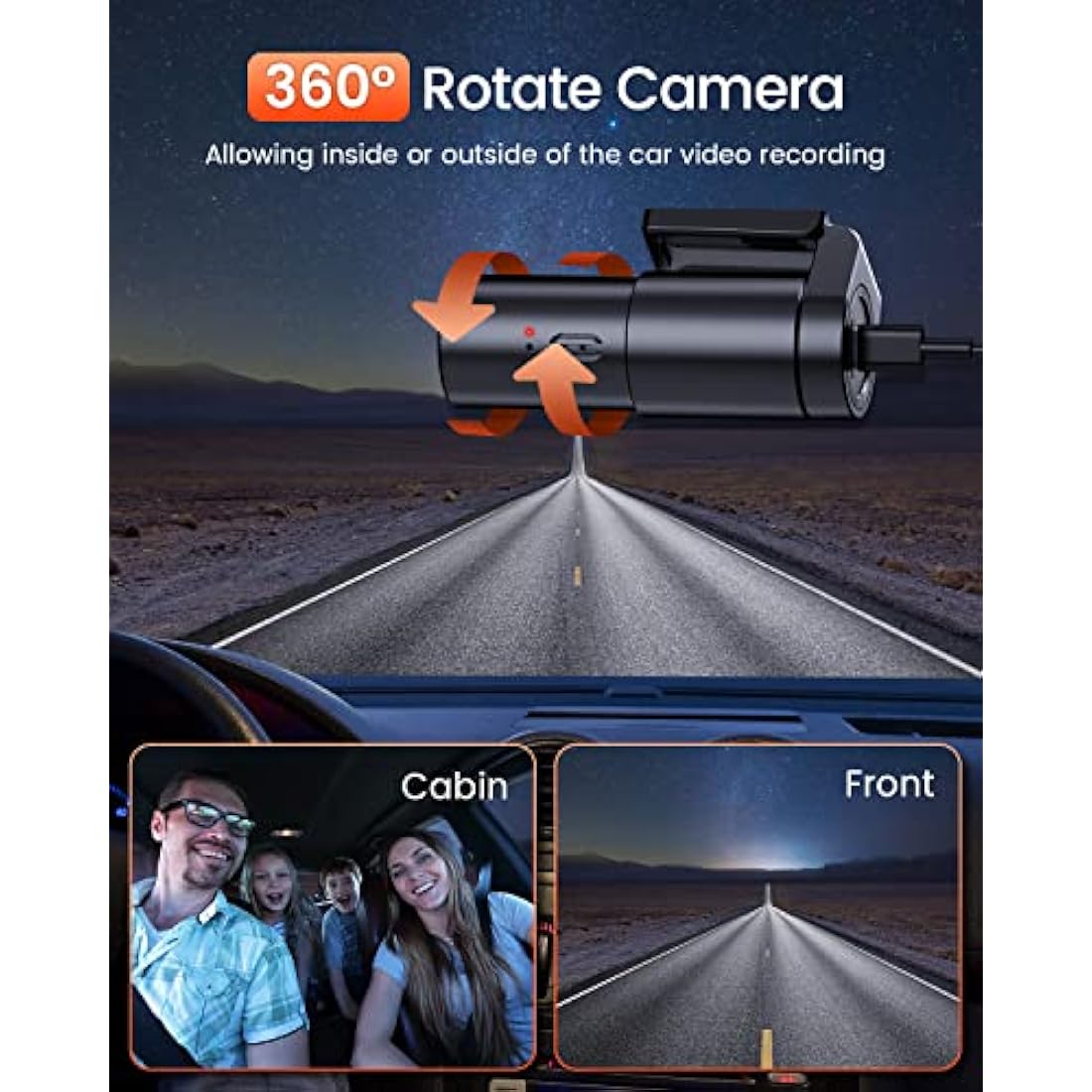 BESTSEE 1080P Mini WiFi Dash Cam – 170° Wide Angle Car Camera with Night Vision