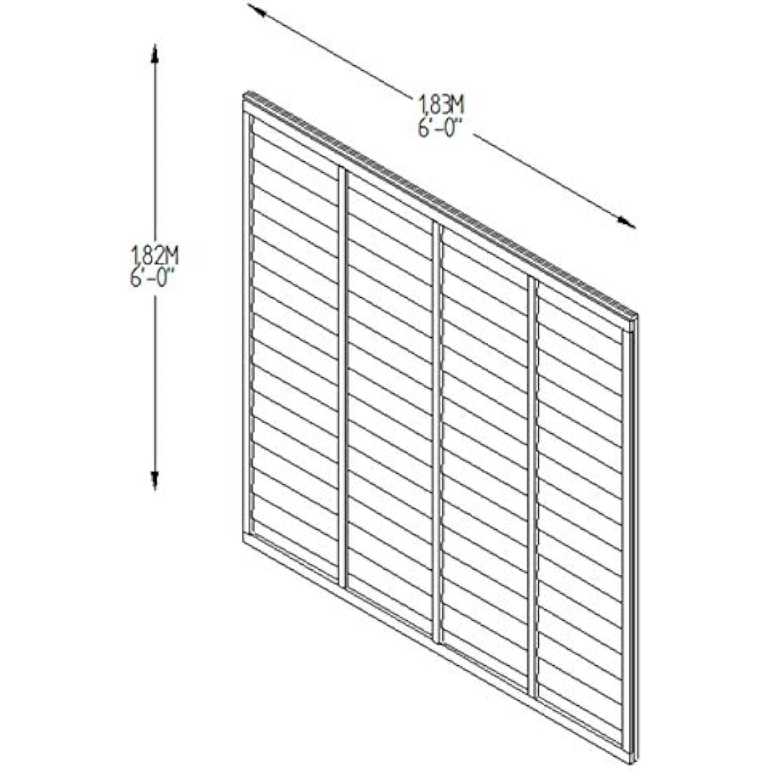 Forest Garden Pressure Treated Superlap Fence Panel 6x6 - Pack of 3