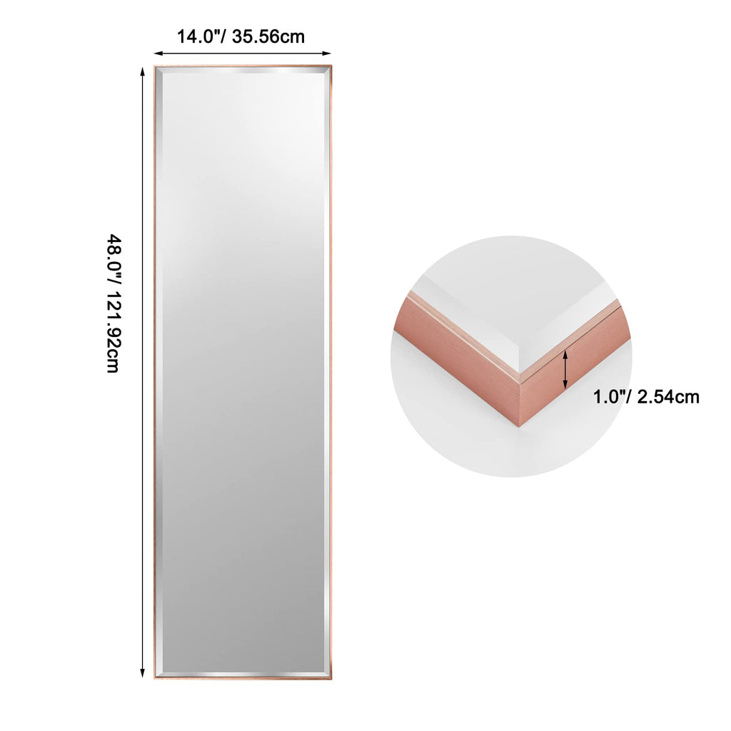 HORLIMER Full Length Wall Mirror – 122x35cm Rose Gold Body Mirror