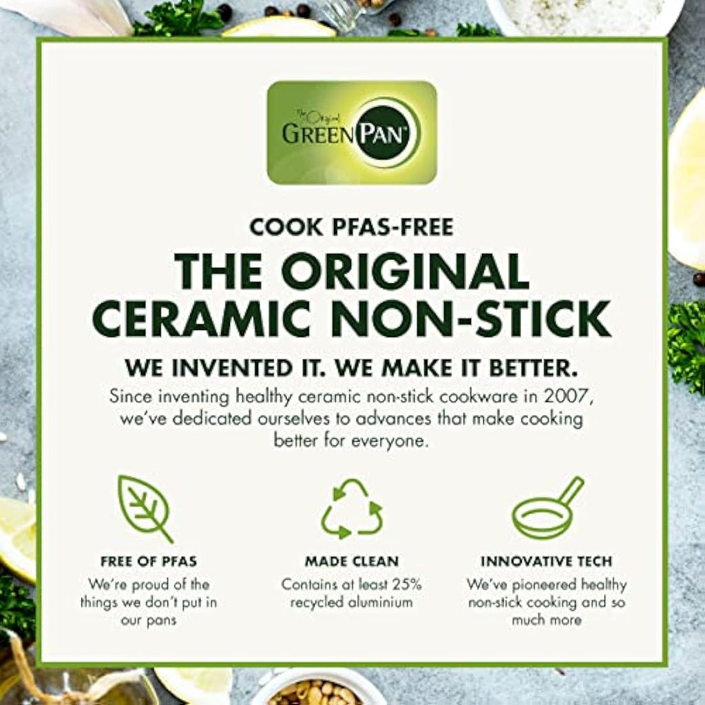 GreenPan Valencia Pro Ceramic Non-Stick 20cm Chef's Pan | Induction Grey